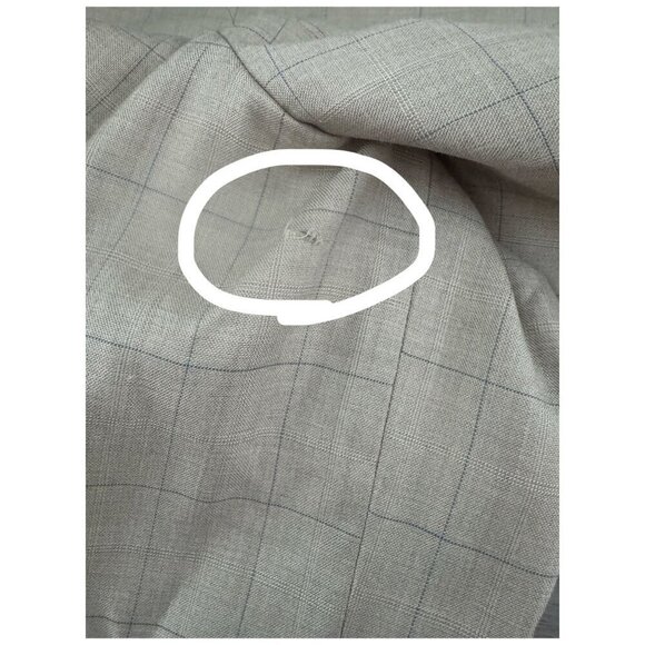 Vitarelli Italian Suit Blazer Jacket Checkered Blue Check on Tan Mens 44R *FLAW - Picture 9 of 11